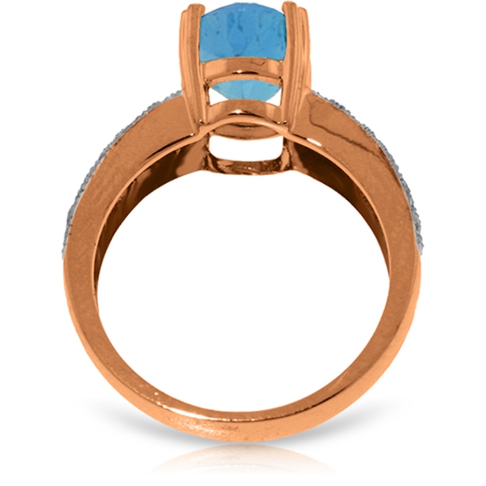 SOLID GOLD RINGS W/ NATURAL DIAMONDS & BLUE TOPAZ - Picture 2 of 4